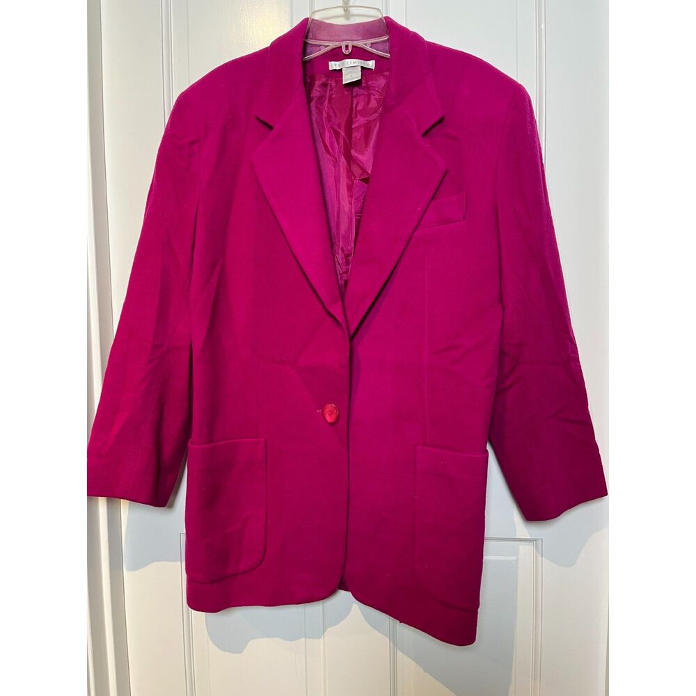 Vintage 1990s The Limited Fuchsia Pink Wool Cashmere Blazer Women’s M Oversized